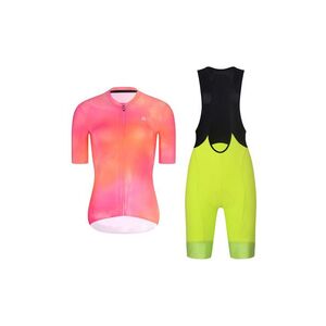 RIVANELLE Cyklistický krátký dres a krátké kalhoty - COSMA - žlutá/černá/oranžová/růžová obraz
