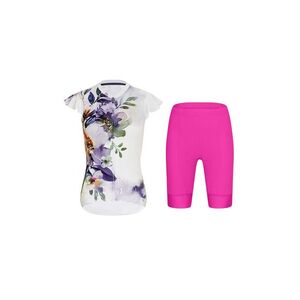 RIVANELLE Cyklistický krátký dres a krátké kalhoty - MISS FLOWERY - cyklámenová/bílá/vícebarevná obraz