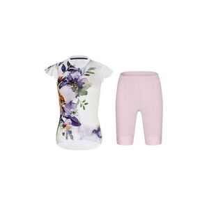 RIVANELLE Cyklistický krátký dres a krátké kalhoty - MISS FLOWERY - růžová/bílá/vícebarevná obraz