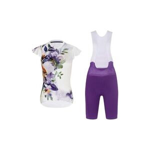 RIVANELLE Cyklistický krátký dres a krátké kalhoty - MISS FLOWERY - fialová/bílá/vícebarevná obraz