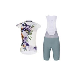 RIVANELLE Cyklistický krátký dres a krátké kalhoty - MISS FLOWERY - zelená/bílá/vícebarevná obraz