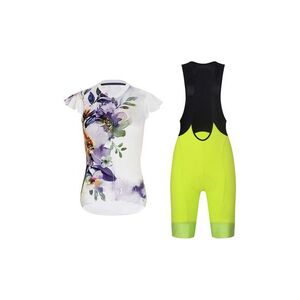 RIVANELLE Cyklistický krátký dres a krátké kalhoty - MISS FLOWERY - žlutá/černá/bílá/vícebarevná obraz