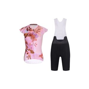 RIVANELLE Cyklistický krátký dres a krátké kalhoty - MISS FLOWERY - černá/růžová obraz