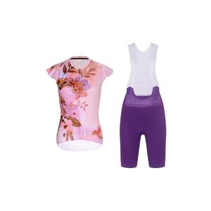 RIVANELLE Cyklistický krátký dres a krátké kalhoty - MISS FLOWERY - fialová/růžová obraz