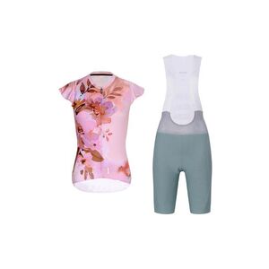 RIVANELLE Cyklistický krátký dres a krátké kalhoty - MISS FLOWERY - zelená/růžová obraz