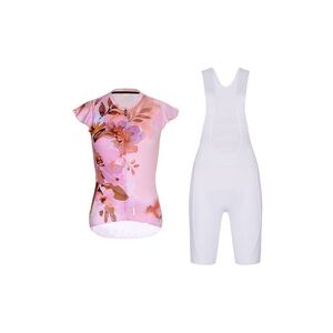 RIVANELLE Cyklistický krátký dres a krátké kalhoty - MISS FLOWERY - bílá/růžová obraz