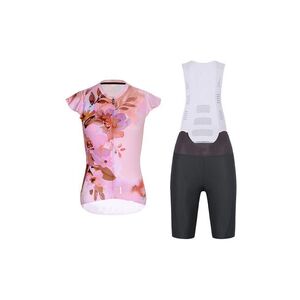 RIVANELLE Cyklistický krátký dres a krátké kalhoty - MISS FLOWERY - antracitová/růžová obraz