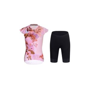 RIVANELLE Cyklistický krátký dres a krátké kalhoty - MISS FLOWERY - černá/růžová obraz