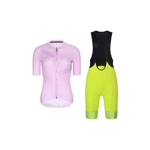RIVANELLE Cyklistický krátký dres a krátké kalhoty - CRYSTELLE - žlutá/černá/růžová obraz