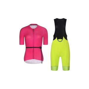RIVANELLE Cyklistický krátký dres a krátké kalhoty - LOVELY - žlutá/černá/růžová obraz