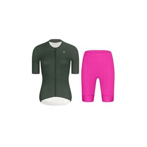 RIVANELLE Cyklistický krátký dres a krátké kalhoty - ELEVATE - cyklámenová/zelená obraz