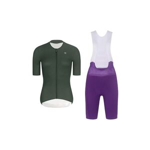 RIVANELLE Cyklistický krátký dres a krátké kalhoty - ELEVATE - fialová/zelená obraz