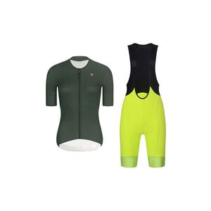 RIVANELLE Cyklistický krátký dres a krátké kalhoty - ELEVATE - žlutá/černá/zelená obraz