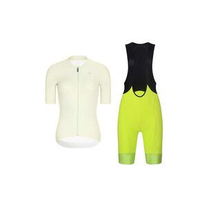 RIVANELLE Cyklistický krátký dres a krátké kalhoty - ELEVATE - žlutá/černá/ivory obraz