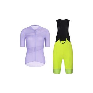 RIVANELLE Cyklistický krátký dres a krátké kalhoty - GLAMOR - žlutá/černá/fialová obraz