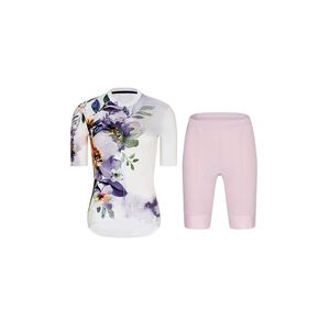 RIVANELLE Cyklistický krátký dres a krátké kalhoty - FLOWERY LADY - růžová/bílá/vícebarevná obraz