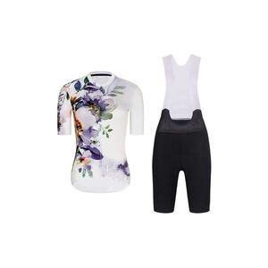 RIVANELLE Cyklistický krátký dres a krátké kalhoty - FLOWERY LADY - černá/bílá/vícebarevná obraz