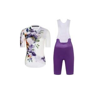 RIVANELLE Cyklistický krátký dres a krátké kalhoty - FLOWERY LADY - fialová/bílá/vícebarevná obraz