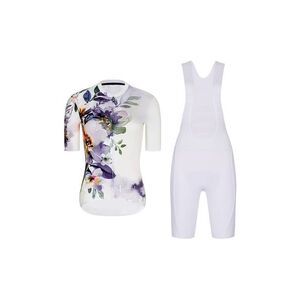 RIVANELLE Cyklistický krátký dres a krátké kalhoty - FLOWERY LADY - bílá/vícebarevná obraz
