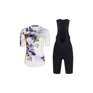 RIVANELLE Cyklistický krátký dres a krátké kalhoty - FLOWERY LADY - bílá/vícebarevná/černá obraz
