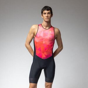 ALÉ Cyklistická kombinéza - TRIATHLON TRIPLE - růžová/černá obraz