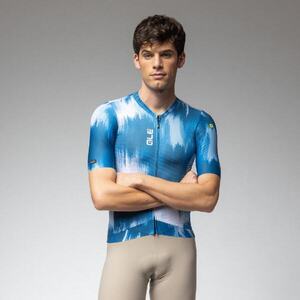 ALÉ Cyklistický dres s krátkým rukávem - PR-E ARGON - modrá/bílá obraz