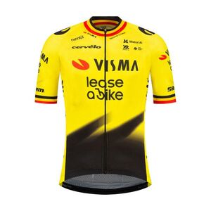 RAPIDGEAR Cyklistický dres s krátkým rukávem - REPLICA VISMA 2026 BELGIAN CHAMPION - žlutá/černá obraz