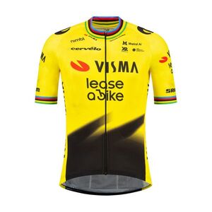 RAPIDGEAR Cyklistický dres s krátkým rukávem - REPLICA VISMA 2026 WORLD CHAMPION - žlutá/černá obraz