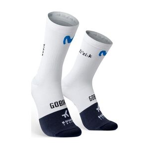 GOBIK Cyklistické ponožky klasické - LIGHTWEIGHT 2.0 MOVISTAR TEAM 26 - bílá/černá obraz