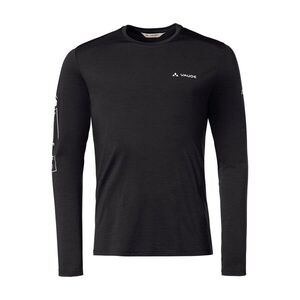 VAUDE Cyklistické triko s dlouhým rukávem - MONVISO MERINO - černá obraz