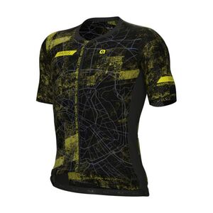 ALÉ Cyklistický dres s krátkým rukávem - PR-E TOWN - černá/žlutá obraz