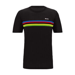 SANTINI Cyklistické triko s krátkým rukávem - UCI WORLD CHAMPION - černá obraz