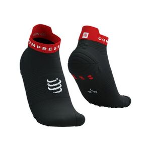 COMPRESSPORT Cyklistické ponožky kotníkové - PRO RACING V4.0 RUN LOW - černá/červená obraz