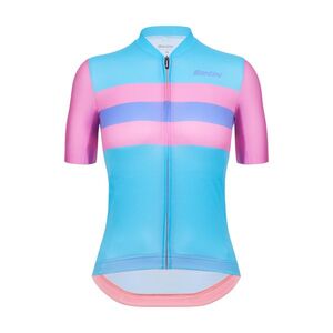 SANTINI Cyklistický dres s krátkým rukávem - ECO SLEEK NEW BENGAL - růžová/tyrkysová obraz