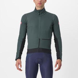 CASTELLI Cyklistická zateplená bunda - ALPHA DOPPIO RoS - zelená obraz