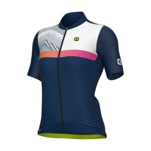 ALÉ Cyklistický dres s krátkým rukávem - ZIG ZAG PR-S - modrá obraz