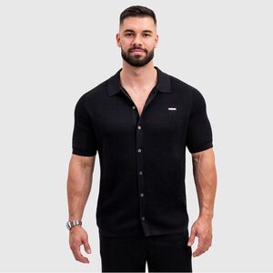 Pánská pletená košile Iron Aesthetics Vibe, černá obraz