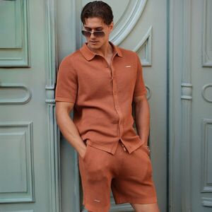 Pánská pletená košile Iron Aesthetics Vibe, rusty obraz