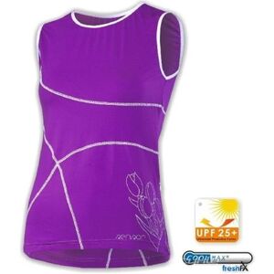 Dámské běžecké tílko SENSOR-Dres Tulip dámský bez rukávu fialová/bílá 12 obraz