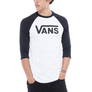 Pánské tričko s krátkým rukávem VANS-CLASSIC RAGLAN-WHITE-BLACK obraz