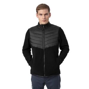 Pánská turistická fleece mikina se zipem 4F-MENS FLEECE PLM014A-20S-DEEP BLACK obraz