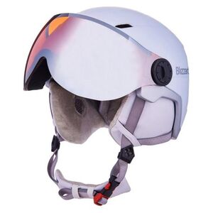 Dámská lyžařská helma se štítem BLIZZARD-W2W Double Visor ski helmet, white matt, orange lens, silver mirror S2 obraz