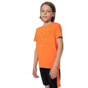 Chlapecké tréninkové tričko s krátkým rukávem 4F JUNIOR-TSHIRT FNK M166-70S-ORANGE obraz