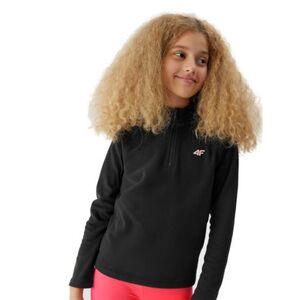 Dívčí lyžařská fleece mikina 4F JUNIOR-FLEECE UNDERWEAR-JAW23UFLEF033-20S-DEEP BLACK obraz
