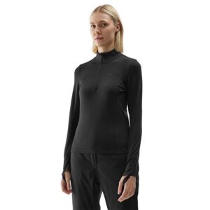 Dámská zateplená lyžařská mikina s 1/2 zipem 4F-BRUSHED UNDERWEAR-AW23UBRUF043-20S-DEEP BLACK obraz