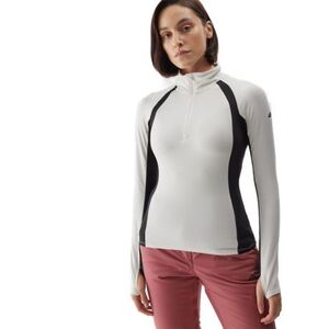 Dámská zateplená lyžařská mikina s 1/2 zipem 4F-BRUSHED UNDERWEAR-AW23UBRUF042-11S-OFF WHITE obraz