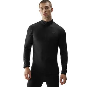 Pánská zateplená lyžařská mikina s 1/2 zipem 4F-BRUSHED UNDERWEAR-AW23UBRUM035-20S-DEEP BLACK obraz