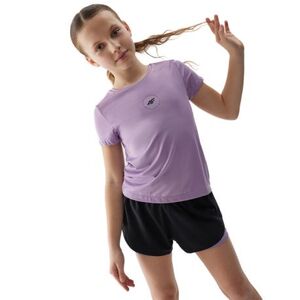 Dívčí tréninkové tričko s krátkým rukávem 4F JUNIOR-TSHIRT FNK-4FJWSS24TFTSF696-51S-VIOLET obraz