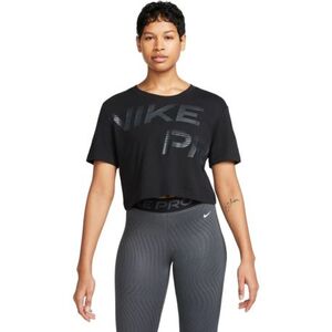 Dámské tréninkové tričko s krátkým rukávem NIKE PRO-W GRX SS-FQ4985-010-BLACK/WHITE obraz