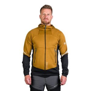 Pánská turistická mikina se zipem NORTHFINDER-KEVIN-579-mustardblack obraz